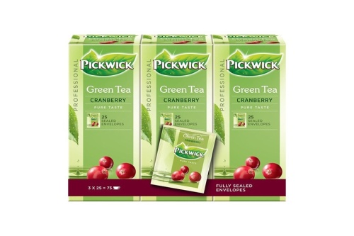 Pickwick Groene Thee Cranberry - 3 x 25 Zakjes