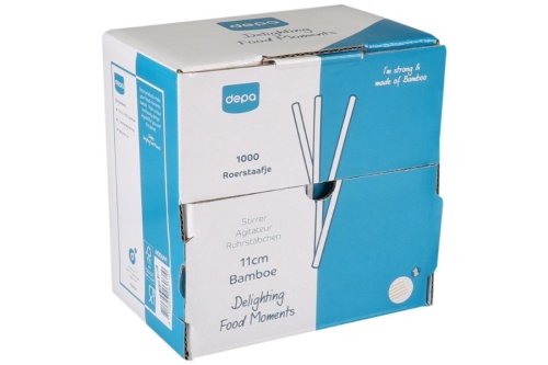 Roerstaafje Bamboe 110mm - Dispenser à 1000 stuks 