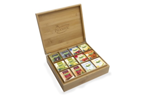 Pickwick bamboe houten theekist, 12-vaks